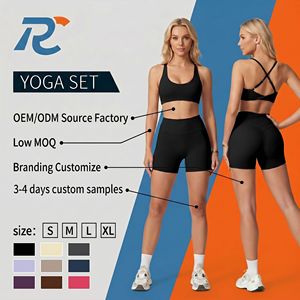Sexy Criss Cross Back Sports Bra And High Waist Shorts Yoga Set 2 Piece Fitness Workout Set Slim Fit Gym Outfit For Women