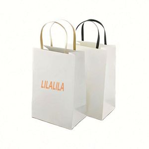 Sacs en papier recyclé imprimés personnalisés à bas prix, sacs d'emballage pour les courses, sacs en papier kraft brun avec poignées - Product Image 2