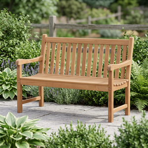 Perfect Top Notch Quality Teak Wood Rustic Patio <b>Bench</b> 130 CM Armrests <b>2</b>-<b>Seater</b> Outdoor <b>Seater</b> for Hotel <b>Garden</b> Patio Living - Product Image 2