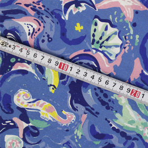 Tissu de textile à la maison d'impression numérique personnalisée tissus de lin imprimés d'organisme marin d'animal de mer pour l'habillement - Product Image 3