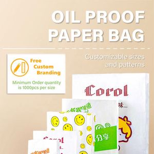 Bolsa de Papel Antigrasa Personalizada ZJPACK, Impresión Digital con Logotipo, Estilo Clásico, Ecológica, para Comida para Llevar, Pizza, Ensalada, Azúcar - Product Image 6