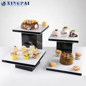 XINGPAI – table d'exposition de nourriture à plusieurs niveaux, équipement de restaurant commercial, support de buffet en acrylique blanc pour banquet