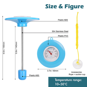 Termômetro de piscina flutuante grande mostrador fácil leitura para piscinas Aquários Hot Tubs Fish Ponds Spa Use Material Plástico OEM - Product Image 6