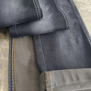 Esquilado Volver Flocado Acabado Único Diseño de ropa Textil Estiramiento Confort Marrón Negro Tela de mezclilla - Product Image 1