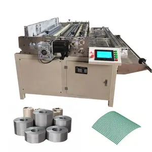 Automatic steel coil sheet woven wire mesh expanded metal net slitting cutting rewinding machine