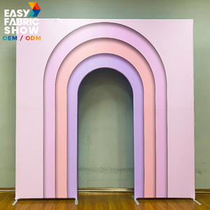 Elegante <span class=keywords><strong>Sfondo</strong></span> Bianco Multistrato ad Arco in Tessuto Tensionato <span class=keywords><strong>per</strong></span> Cerimonie Nuziali e Ricevimenti di Fidanzamento - Product Image 2