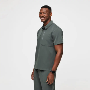 Conjuntos de Uniformes Médicos Profesionales de Spandex con Cuello Solapa y Botones, Elegantes y de Talla Grande, para Veterinarios, Spa y Enfermeras - Product Image 3