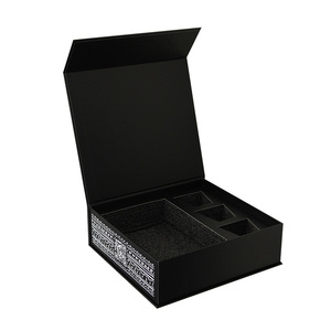 Custom Luxury Magnetic <b>Gift</b> <b>Box</b> with Embossing and Matt Lamination Recyclable Rigid Cardboard <b>Black</b> Foldable Packaging - Product Image 1