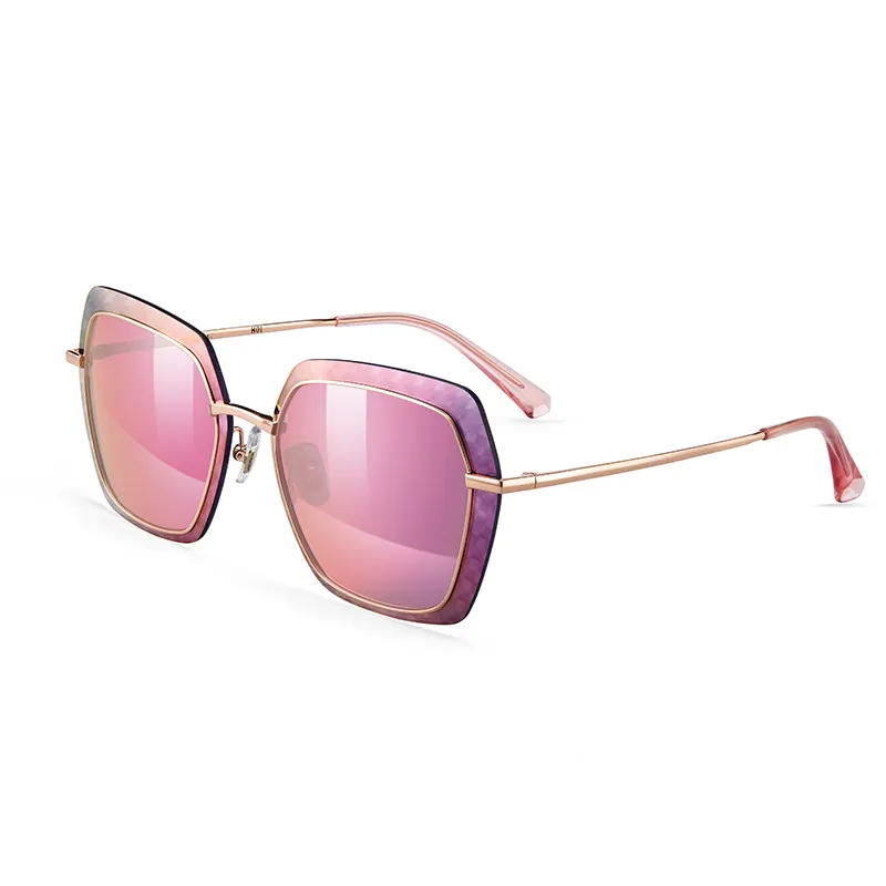 Óculos de sol feminino polarizado h8716, armação de liga personalizada de moda feminina, com desconto de preço de fábrica