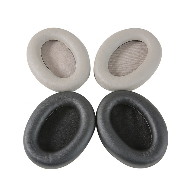 High Quality Breathable Protein Leather Ear Pads Replacement for MDR-1000X/WH-1000XM/WH-1000XM2 Headphones-Black/Gold