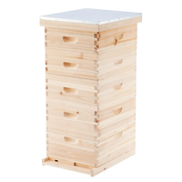 Kit de démarrage de ruche à 5 niveaux Langstroth comprenant 2 boîtes de couvaison profondes et 3 boîtes de superposition moyennes