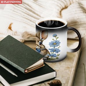Heat Changing <b>Ceramic</b> <b>Cup</b> 11oz Frosted Black Sublimation Blank Coffee Mug Holiday Gift - Product Image 3