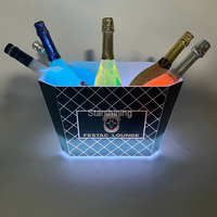 Fournitures d'usine, prix de gros, personnalisation du logo, seau à glace LED, conteneur pour bouteille de champagne, présentoir pour bar de nuit, fête