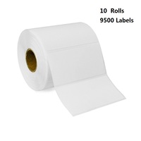 10 rouleaux d'étiquettes autocollantes multi-usages bon marché 3" x 1,5" (76x38mm) pour imprimantes thermiques, 9500 étiquettes au total