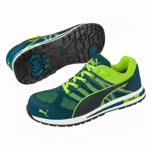 Chaussures de sécurité basses en tricot couleur verte - Product Image 1