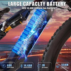 Vakole EMT29 12s 250W Full Suspension E-MTB 29in 691Wh Torque Sensor Shimano 12 IP65 Wholesale - Product Image 4