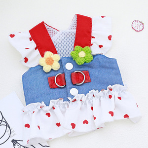 New Spring Summer Teddy <b>Bear</b> Skirt Floral Print Modern Polyester Dog Clothes Vest Wholesale Pet Accessories Jean Dog Dress - Product Image 2