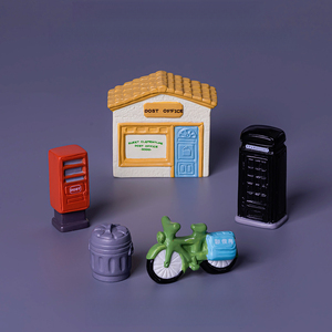 Miniatures de paysage KI Zhuojing, décorations rétro pour maison de poupée, scène miniature de bureau de <span class=keywords><strong>poste</strong></span>, décoration de bureau à domicile - Product Image 3