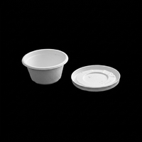 Vaso desechable de 2 oz para salsa, hecho de bagazo de caña de azúcar, con tapa, compostable, biodegradable, redondo, para llevar.
