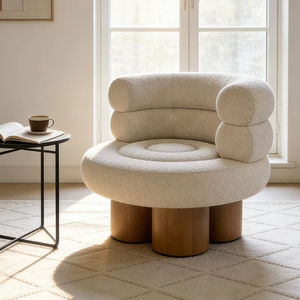 <span class=keywords><strong>Fauteuil</strong></span> individuel minimaliste italien, style nordique, en laine d'agneau blanche, avec accoudoirs en métal, <span class=keywords><strong>fauteuil</strong></span> de salon, coussin en éponge pour salon, chambre à coucher - Product Image 3