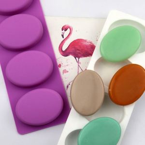 Moule en silicone écologique à 4 cavités en forme d'ellipse pour gâteaux, bonbons, savons, bougies et résine DIY, échantillon gratuit d'usine, OEM/ODM - Product Image 2
