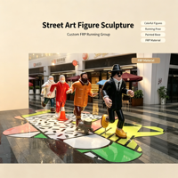 Sculpture de groupe de figurines en FRP personnalisée pour affichage commercial