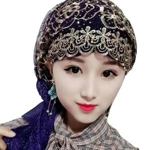 2023 New Design Simulated <b>Silk</b> Rhinestone Printed Long-Tail Double-Tie Scarf Elastic Silky <b>Head</b> <b>Wrap</b> Hat - Product Image 1