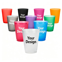 Meistverkaufte Personalisierte Wiederverwendbare Plastikbecher 9oz/12oz/16oz Blanko-Partybecher für Hochzeit Geburtstag Event Werbegeschenke