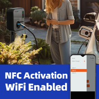 Chargeur mural INJET Eco EV 7-22kW Type 2 triphasé avec partage de charge NFC, équilibrage, WiFi 6 pour OCPP 2.0.1, protection IP65