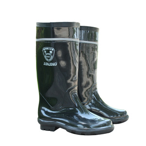 Bottes de pluie noires à tige haute pour hommes Junjing, réfléchissantes, pour l'industrie minière, imperméables, antidérapantes, résistantes à l'usure - Product Image 5