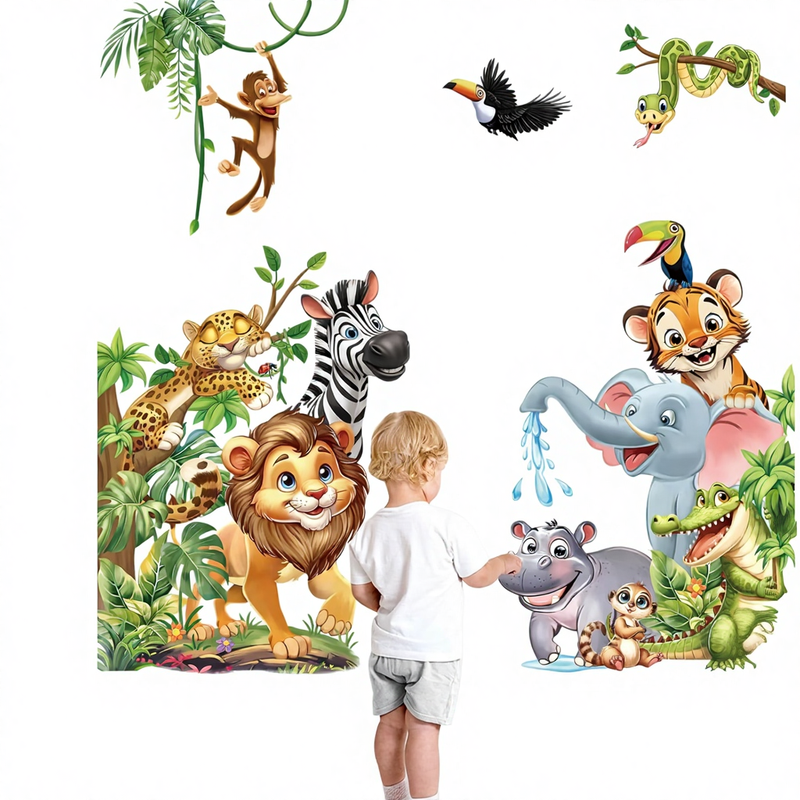 Children s Jungle Animals Wall Stickers