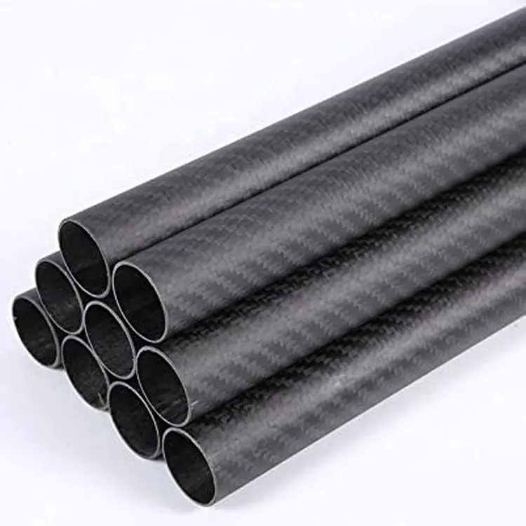 Dongguan factory 3k roll wrapped carbon fiber tube poles for rc hobby pipes fishing shaft