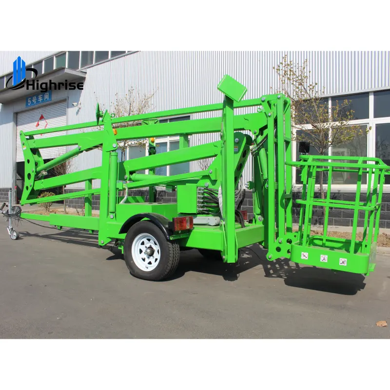 Highrise16M 18M 20M Telescopic Trailer Mounted Boom Lift Aerial Work Platform Spider Lift Tree Trailer