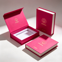 Boîte cadeau cosmétique de luxe personnalisée avec logo, à fermeture magnétique, en forme de livre, finition mate, gaufrée, laminée, recyclable, rigide