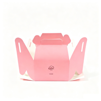 Boîte à gâteau en carton de qualité alimentaire, portable et réutilisable, pour bonbons, pâtisseries, cupcakes, emballage de boulangerie avec poignées
