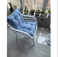 Ensemble table et chaises de balcon, fauteuil d'extérieur style rotin avec dossier