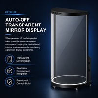 Vitrina Holográfica LCD Semicircular de 75 Pulgadas 4K, con IA, Humanoide Digital, 1300 Nits, DLED, Caja de Exhibición Inteligente