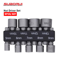 Kit de douilles à impact en acier industriel SUBORUI 5 mm-13 mm 1 pièce, personnalisable OEM, embout de perceuse magnétique pour réparation automobile