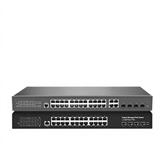 Gigabit/10 Gigabit Ethernet Switch 4 SFP/SFP+ Port 24 for Port Web Managed POE L2 SNMP QoS Stackable 20Gbps Network Equipment