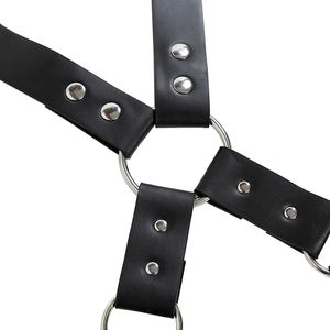 Herren sexy schwarze PU Leder weste Flirten Bondage Harness Homosexuell Mann Unterwäsche Tops Nachtwäsche Sex Wear mit Dildos - Product Image 2