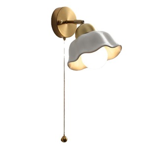 Japanese Minimalist Vintage Ceramic Wall Lamp High-End <b>Pull</b> Cord Bedside Lamp for Palace Hotel Homestay Study for Living Room - Product Image 2