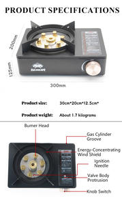 Estufa <span class=keywords><strong>de</strong></span> Camping Portátil <span class=keywords><strong>de</strong></span> Inyección Directa Infrarroja <span class=keywords><strong>de</strong></span> Alta Potencia <span class=keywords><strong>de</strong></span> 6600W, 7 Quemadores Silenciosos <span class=keywords><strong>de</strong></span> Cobre, Doble Anillo Cortavientos - Product Image 4