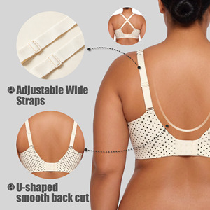 Soutien-gorge sans couture pour femmes, taille XXL, à pois, sans armatures, respirant et confortable - Product Image 3