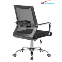 Chaise de bureau exécutive moderne noire en tissu maillé, ergonomique, réglable, avec mécanisme papillon, roulettes en PU, support lombaire, pour bureau à domicile