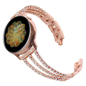 Bracelet en métal diamants pour montre, Samsung Galaxy, 4/5/Classic, <span class=keywords><strong>42mm</strong></span>, 3, 41mm, <span class=keywords><strong>Active</strong></span> 2, 44mm, 40mm, 20mm, bijou à chaîne bling-bling - Product Image 2