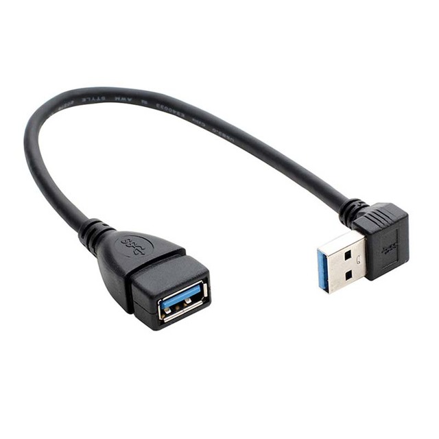Cantell 90 Degree USB 3.0 a Male to Female Extension Cable Left/Right/Up/Down 20CM