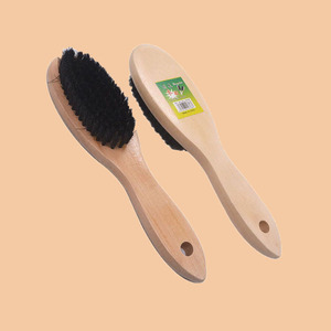 Juego de cepillos para zapatos de madera, 3 piezas, cerdas suaves de pelo de cerdo para zapatos de cuero con lazo para colgar - Product Image 2
