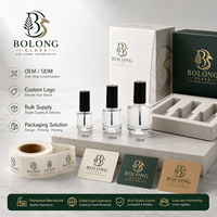 Bouteille de vernis à ongles en verre cylindrique personnalisable avec logo, vente en gros, 100 pièces, 5ml, 10ml, 15ml, avec bouchon à vis, écologique, recyclable, vide