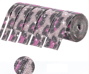 Tiras de diamantes de imitación autoadhesivas de fusión en caliente Crystal <span class=keywords><strong>AB</strong></span>, cinta de vidrio DIY, pegatina de Stass con purpurina, rollo de cinta para regalo - Product Image 4
