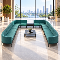 Canapé modulaire en forme de U moderne avec revêtement en tissu pour le bureau, la salle d'attente, la réception, les meubles de salon